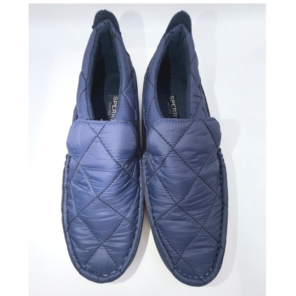 Sperry Moc-Sider Nylon Men's 7M, EU: 39, Navy Quilted Slip On, STS23722